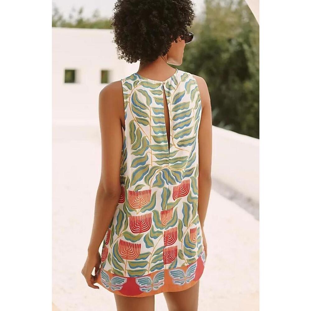 Celandine x Carla Petelski Mini Linen Blend Shift Dress Size XS Novelty Multi - Picture 2 of 3